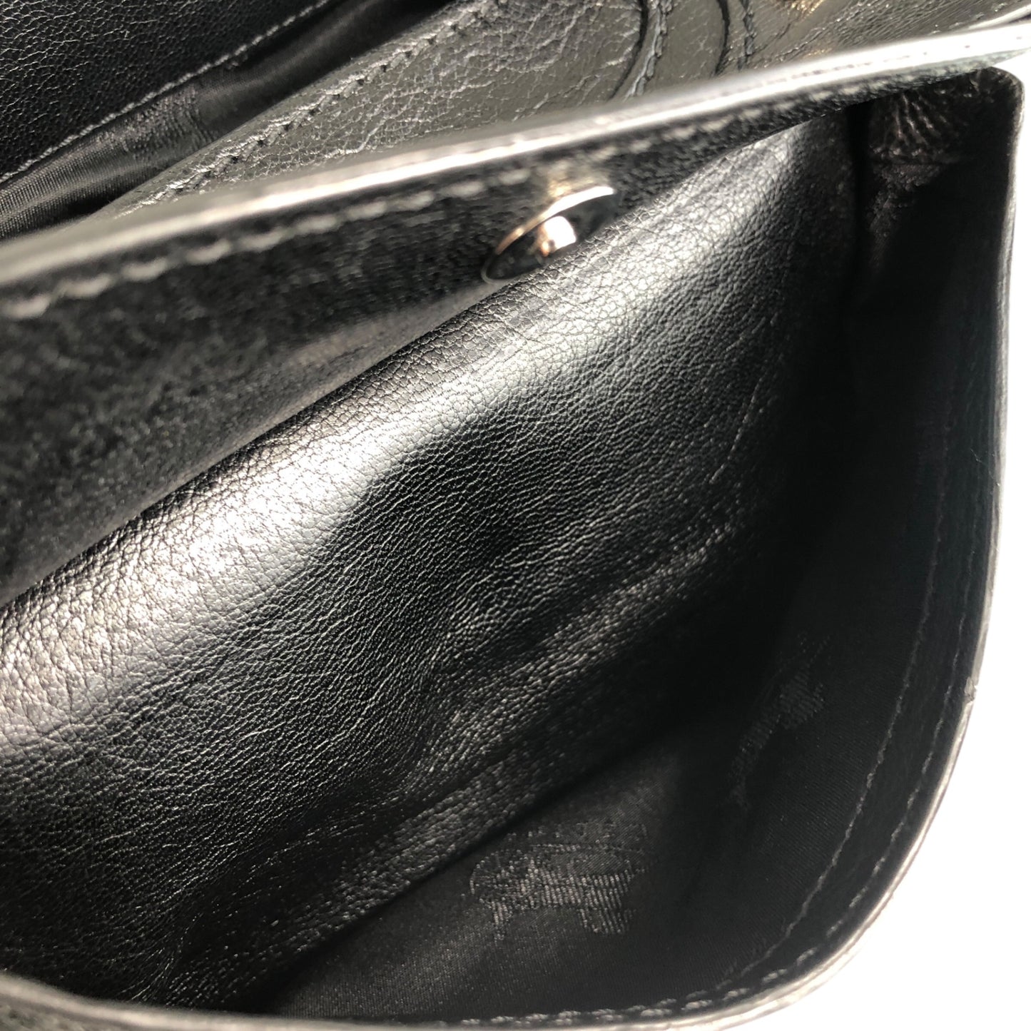 CELINE Logo Handbag Black Vintage p2zgdh