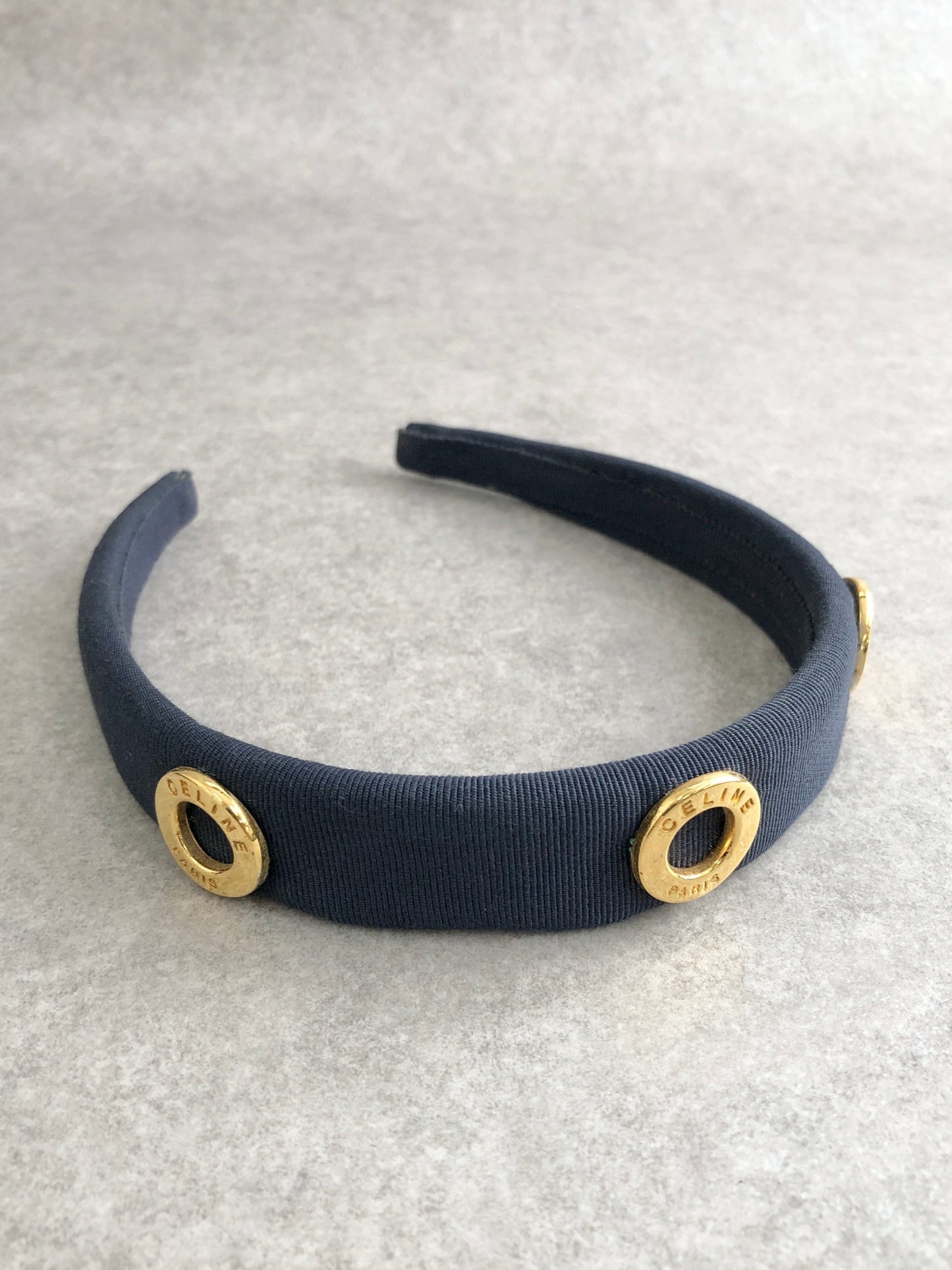 CELINE Circle Logo Headband Navy Vintage f7yt4g