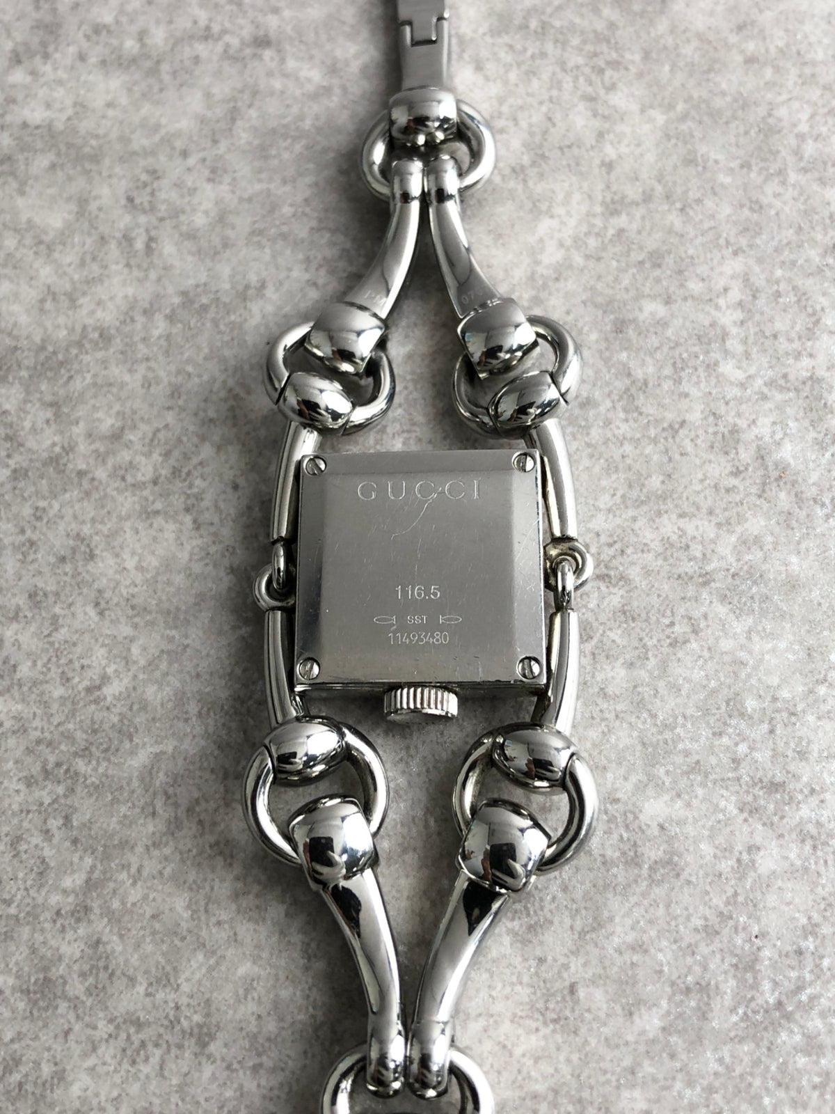 GUCCI Logo Quartz Watch Silver 116.5 Vintage ck6cm8