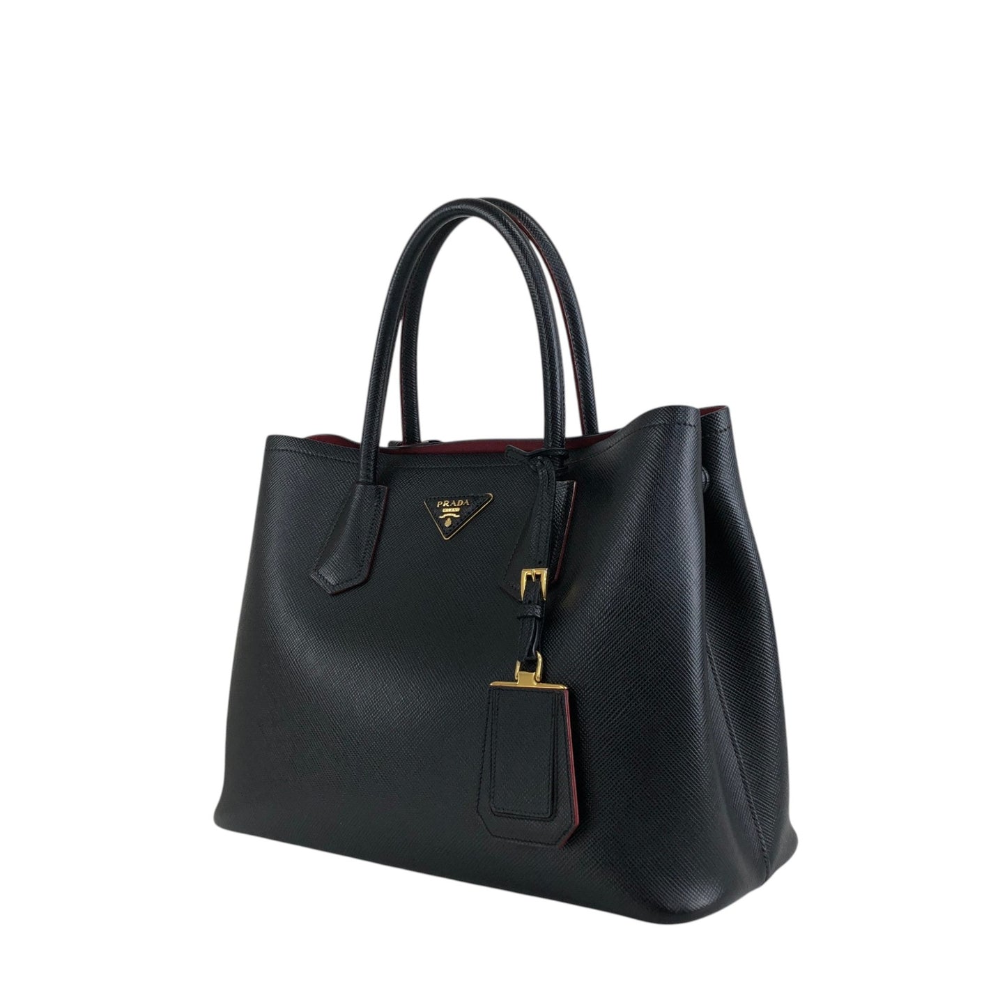 PRADA Triangle Logo Handbag Black Vintage n54bxv