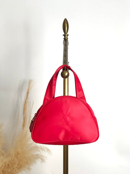 Yves Saint Laurent YSL Logo Handbag Red Vintage ebzsxr