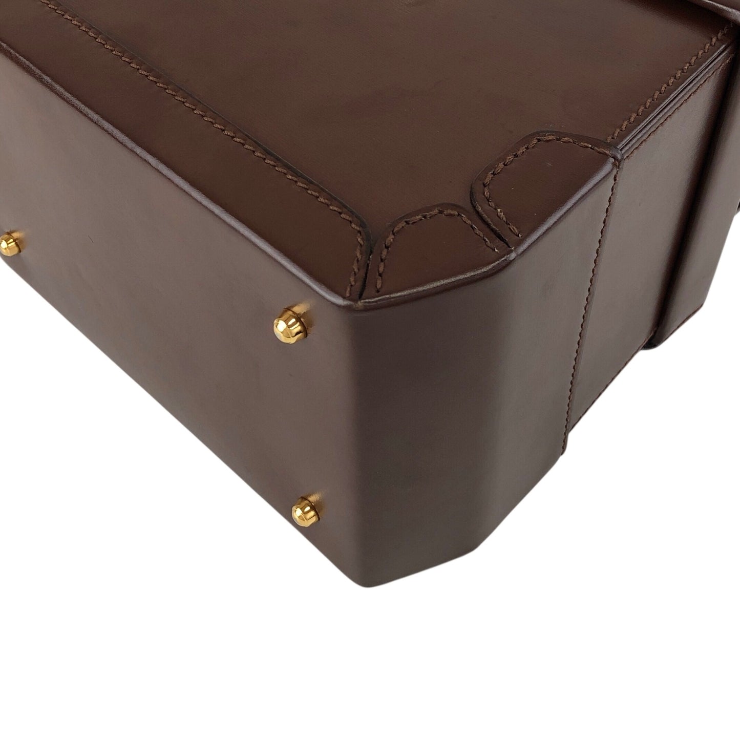 GUCCI Handbag Vanity bag Brown Vintage kj32bu