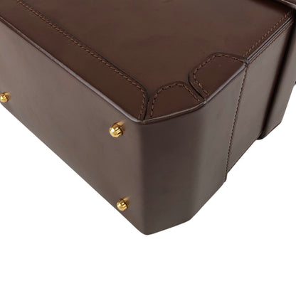 GUCCI Handbag Vanity bag Brown Vintage kj32bu