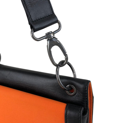 GIVENCHY Logo Shoulder bag Black×Orange Vintage ahpuhk