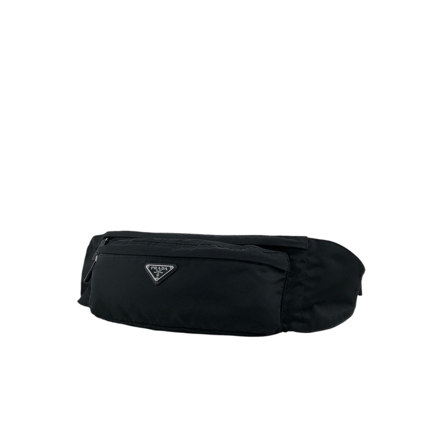 PRADA Tessuto Triangle Logo Sling bag Black Vintage 5xz3sa