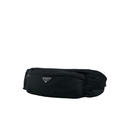 PRADA Tessuto Triangle Logo Sling bag Black Vintage 5xz3sa