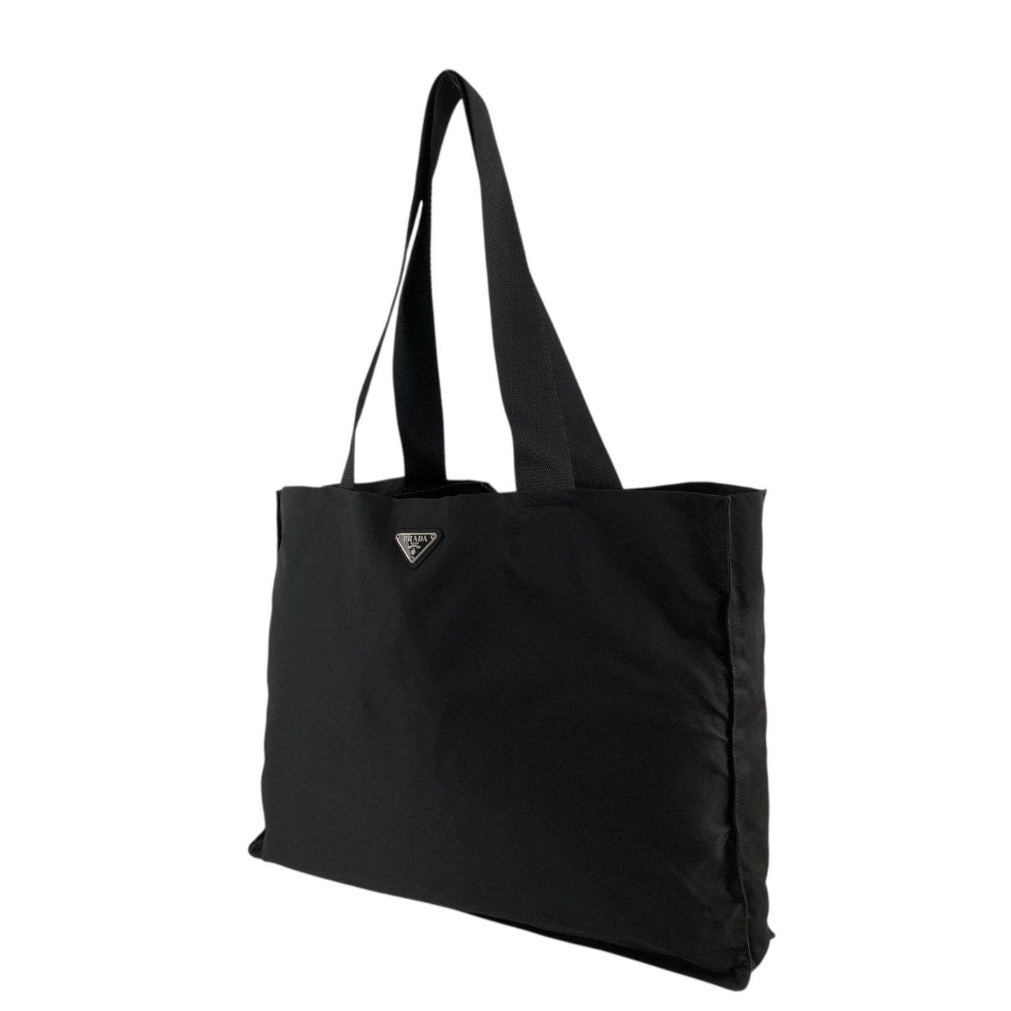 PRADA Tessuto Triangle Logo Totebag Black Vintage fzec6b