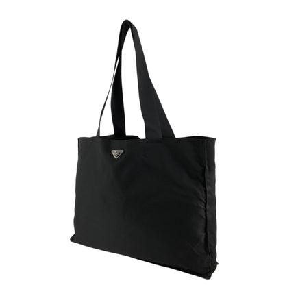 PRADA Tessuto Triangle Logo Totebag Black Vintage fzec6b