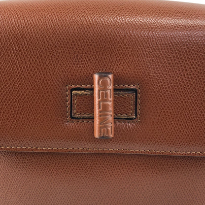 CELINE Turn Lock Shoulder bag Brown Vintage hdtdu2