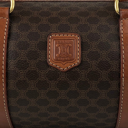 CELINE Macadam Blason Handbag Brown Vintage stij7h