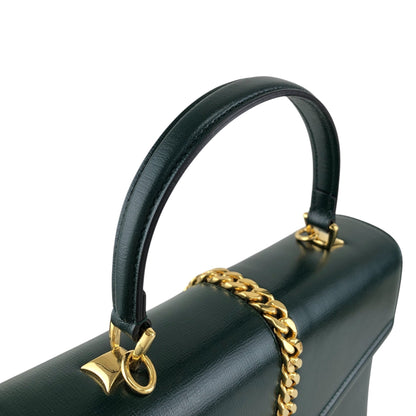 GUCCI Belt Motif Handbag Green Vintage 2vw4nm