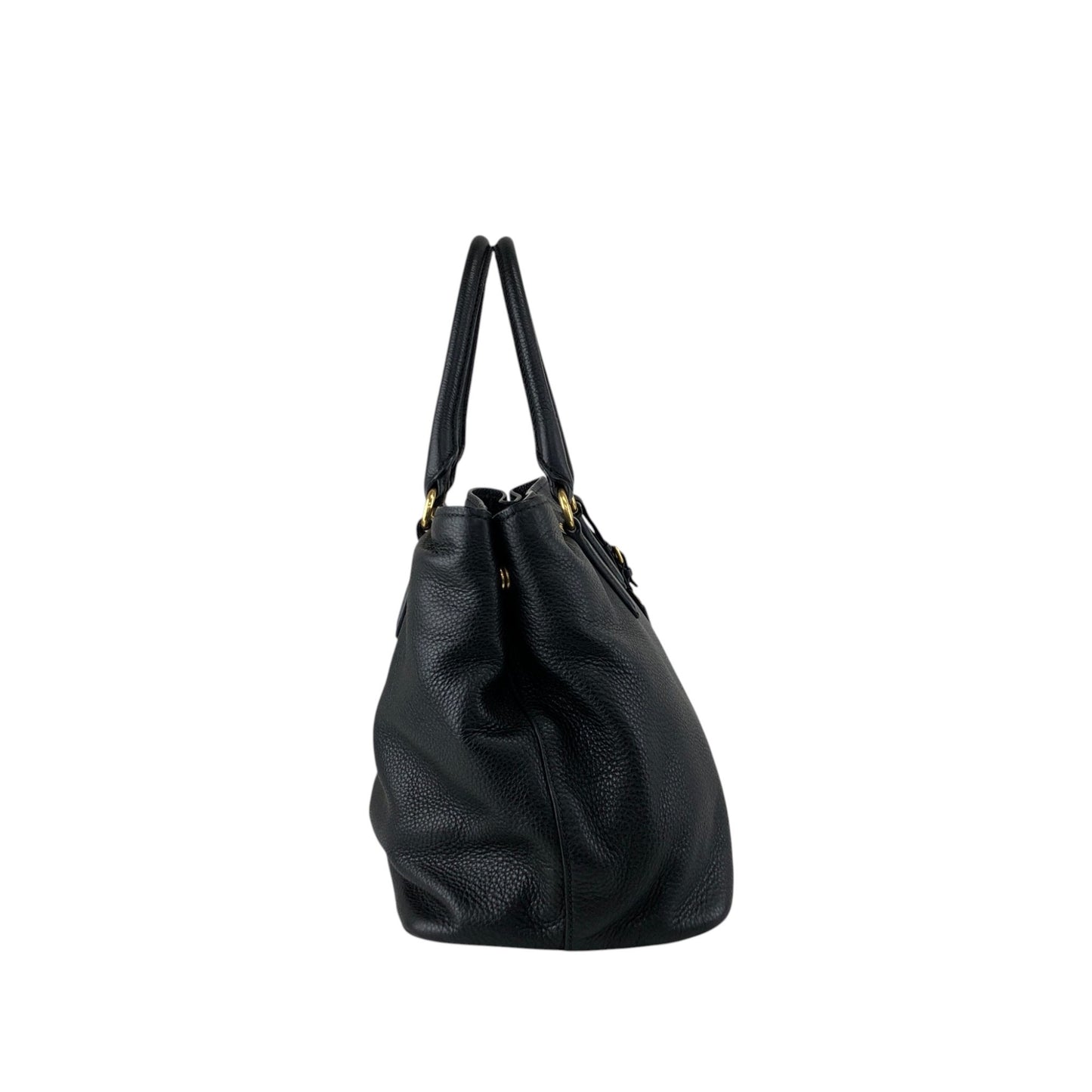 PRADA Logo Two-way Handbag Shoulder bag Black Vintage 7kpf4k