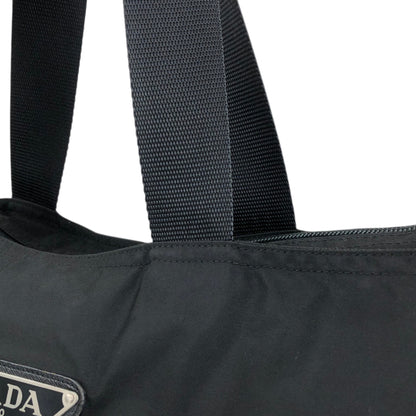 PRADA Tessuto Triangle Logo Handbag Totebag Black Vintage 6e4zku