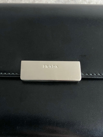 PRADA Logo Folded Wallet Black Vintage j6jr5n