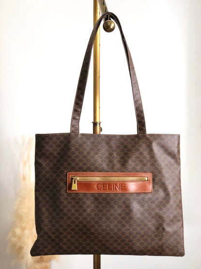 CELINE Macadam Shoulder bag Brown Vintage b3y87k