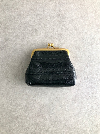Yves Saint Laurent YSL Logo Metal Clasp Coin Purse Black Vintage s42xfp