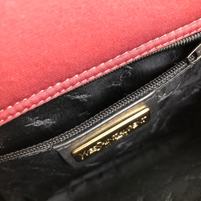 Yves Saint Laurent arabesque oriental stitch nylon handbag bordeaux vintage old uwg4ii