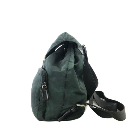 PRADA Triangle Logo Double pocket Nylon Backpack Green Vintage r5kz8b