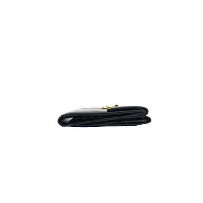 CELINE Gancini 皮革折疊皮夾 黑色 復古 nnhbtg