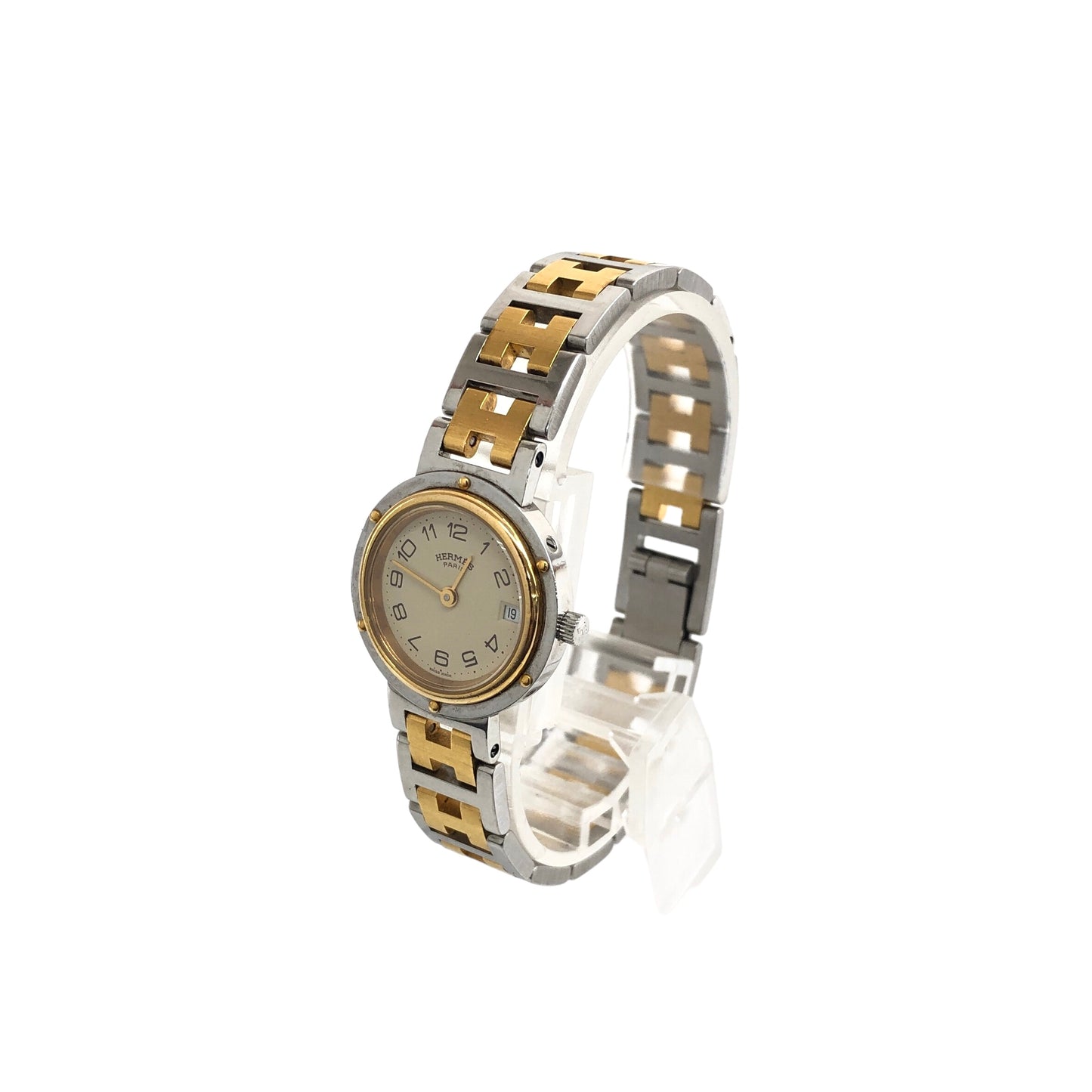 HERMES Quartz Watch Gold,Silver Vintage spnxcy