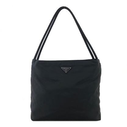 PRADA Triangle Logo  Nylon Handbag Black Vintage a3ew6f