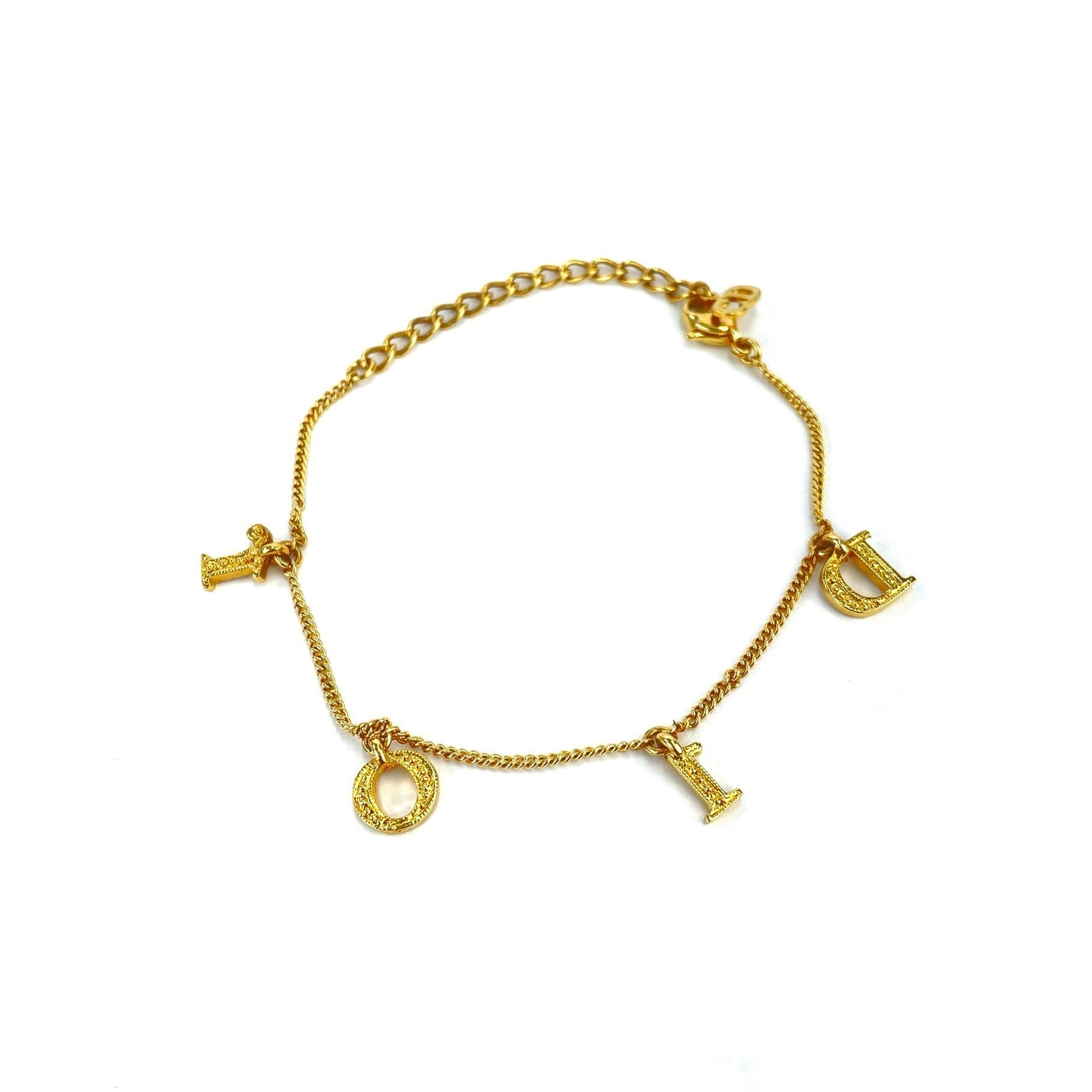 Christian Dior Dior Alphabet logo stone bracelet gold vintage old