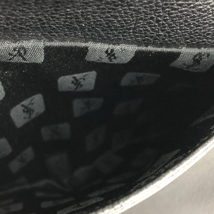 Yves Saint Laurent diamond cut YSL 2way leather shoulder bag handbag black vintage old axstfw