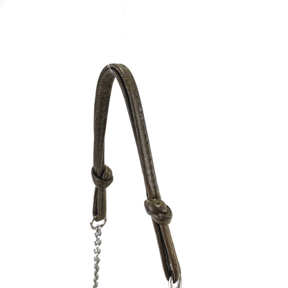 PRADA 皮革鏈條派對包手提包迷你包棕色復古舊款 37czyb