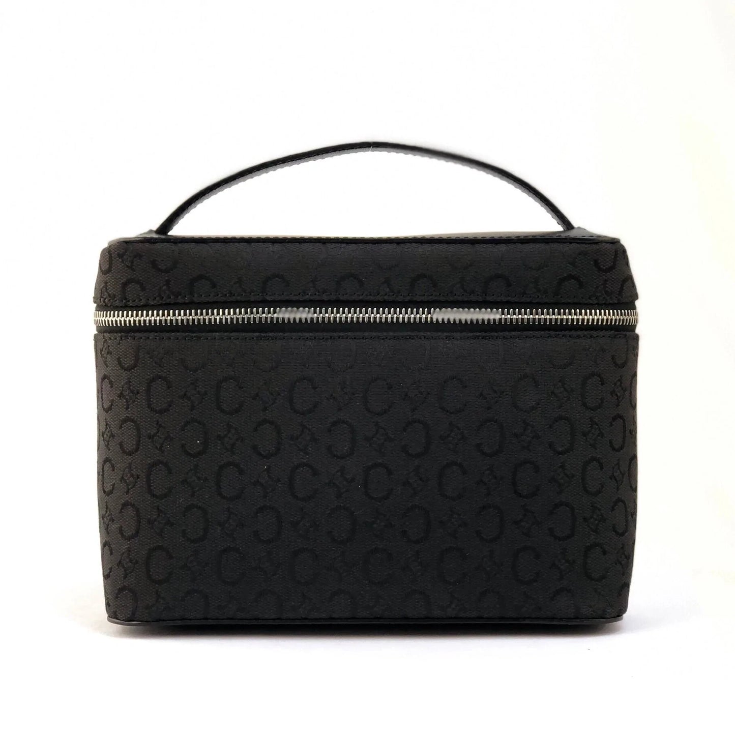 CELINE C Macadam Jacquard Vanity bag Handbag Black vintage Old Celine twedkn