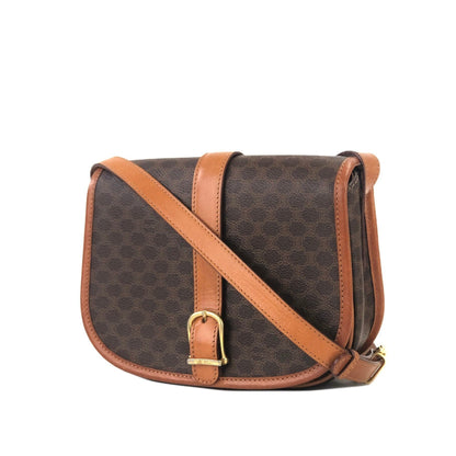 CELINE Macadam Flap Front belt Crossbody Shoulder bag Brown Vintage Old CELINE vhgz5e