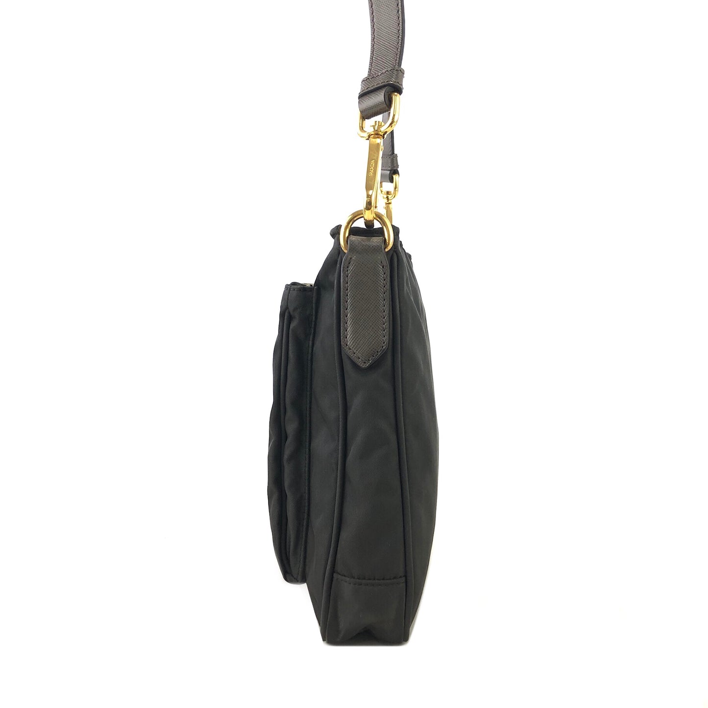 PRADA Logo Nylon Saffiano Leather Crossbody Shoulder bag Black Vintage eu2jv5