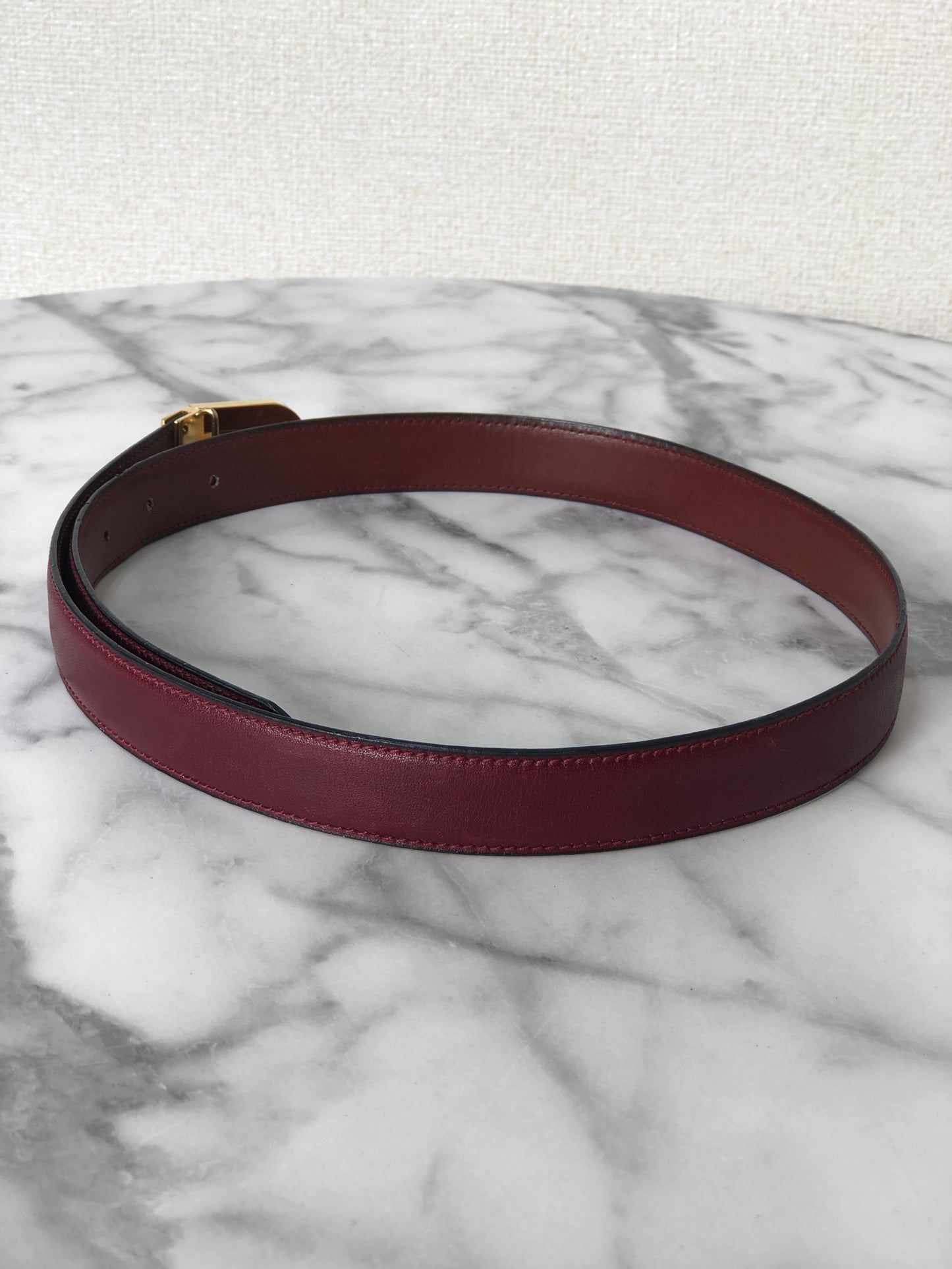 CELINE Triomphe Leather Belt Red Vintage mfvgj8