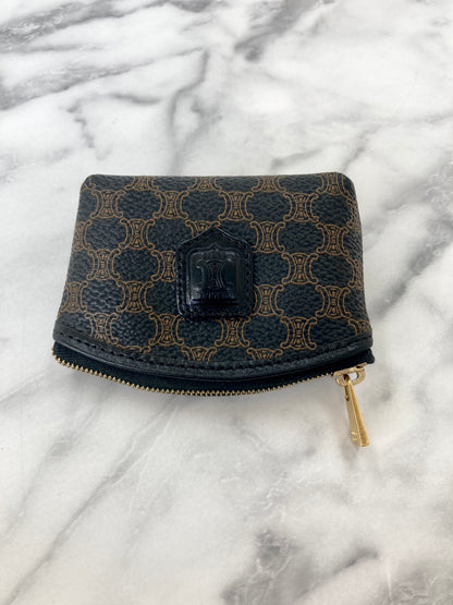 CELINE Macadam Blason 零皮夾黑色復古 bkk5ba 