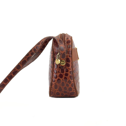 Salvatore Ferragamo Vala Ribbon 鱷魚壓花包 棕色 復古 舊款 x6i2ib
