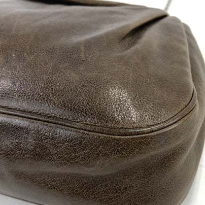 PRADA 皮革鏈條派對包手提包迷你包棕色復古舊款 37czyb