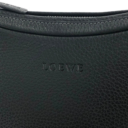 LOEWE Logo Motif Embossed Leather Two-way Handbag Shoulder bag Round bag Black Vintage t7gdhx
