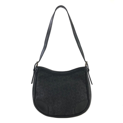 CELINE Macadam Jacquard Leather Handbag Black Vintage ffjdbd