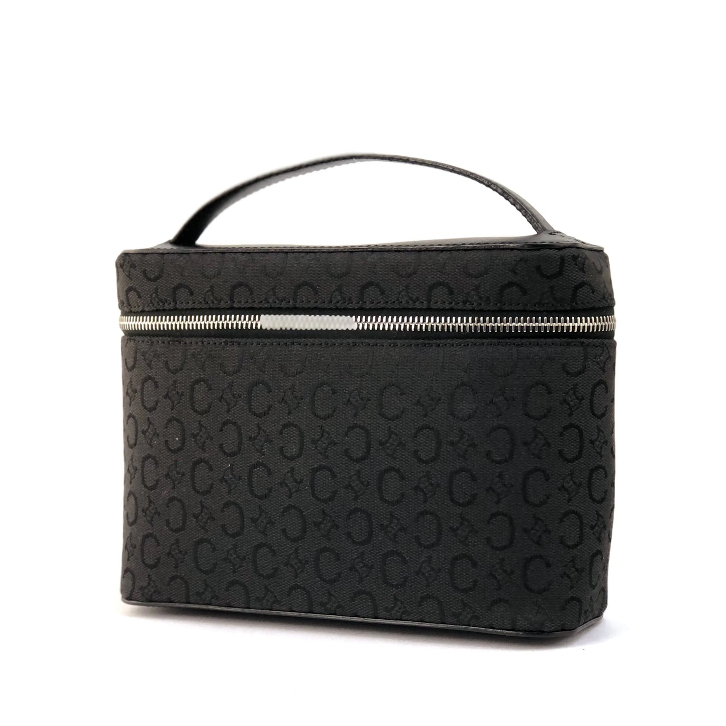 CELINE C Macadam Jacquard Vanity bag Handbag Black vintage Old Celine twedkn