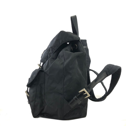 PRADA Triangle Logo Nylon Backpack Black Vintage hfi7ks