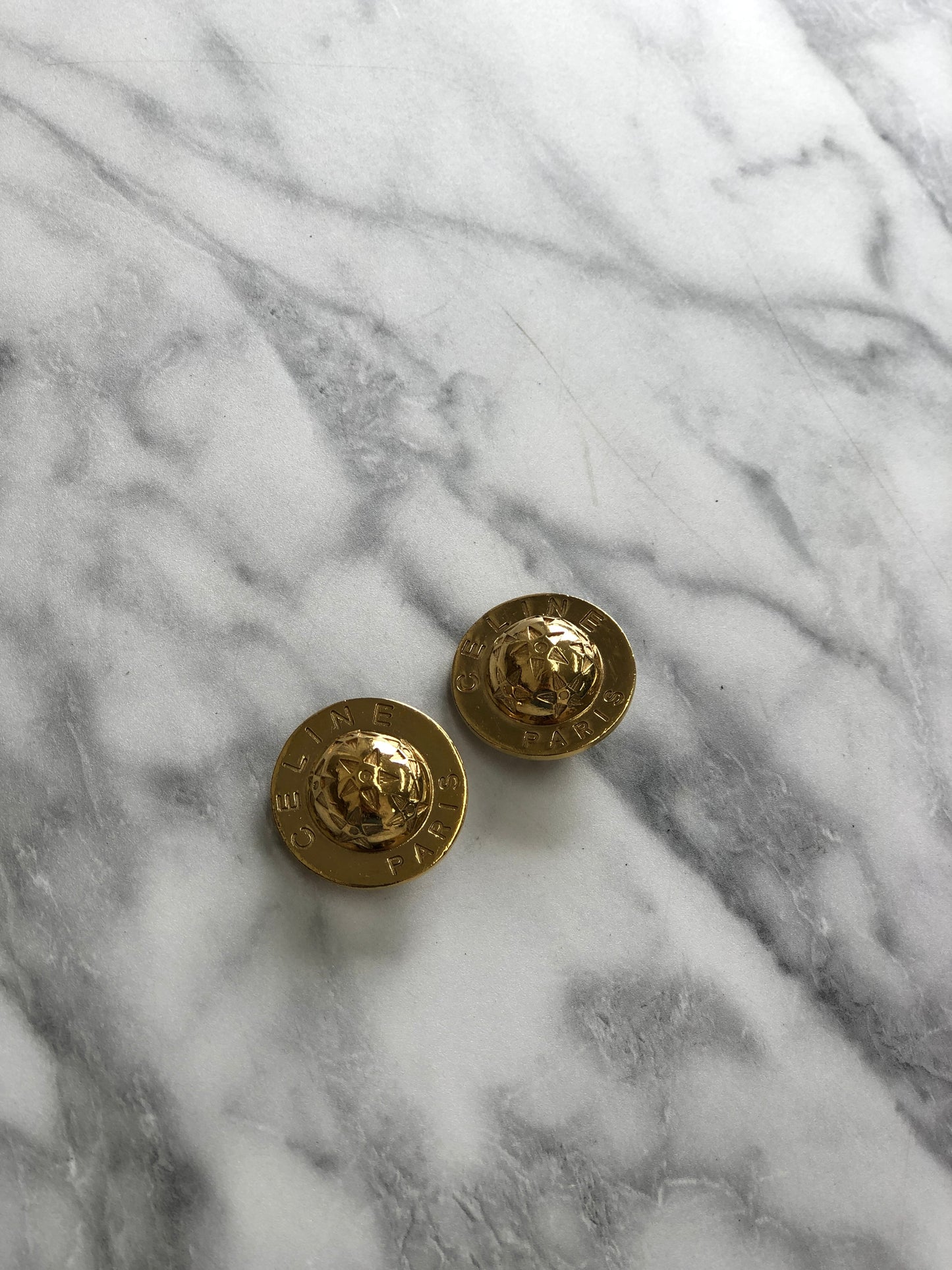 CELINE Starball Earrings Gold Vintage mn6s4f