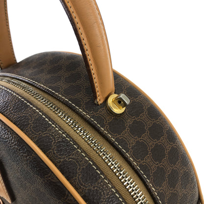 CELINE Macadam Blason Leather Two-way Handbag Shoulder bag Brown Vintage hzumnt