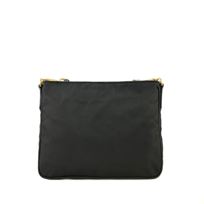 PRADA Logo Nylon Saffiano Leather Crossbody Shoulder bag Black Vintage eu2jv5