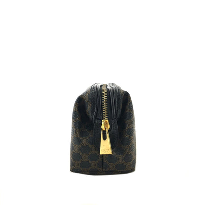 CELINE Macadam Blason PVC Leather Pouch Black Vintage irfd6i