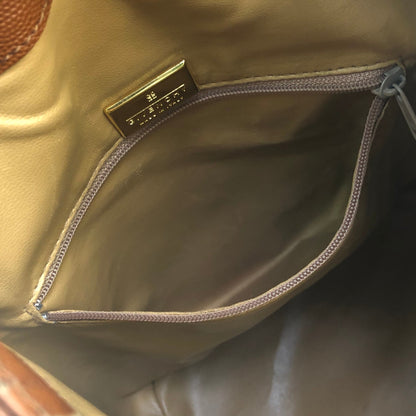 GIVENCHY logo motif front pocket drawstring crossbody leather shoulder bag brown vintage old x3v2dc