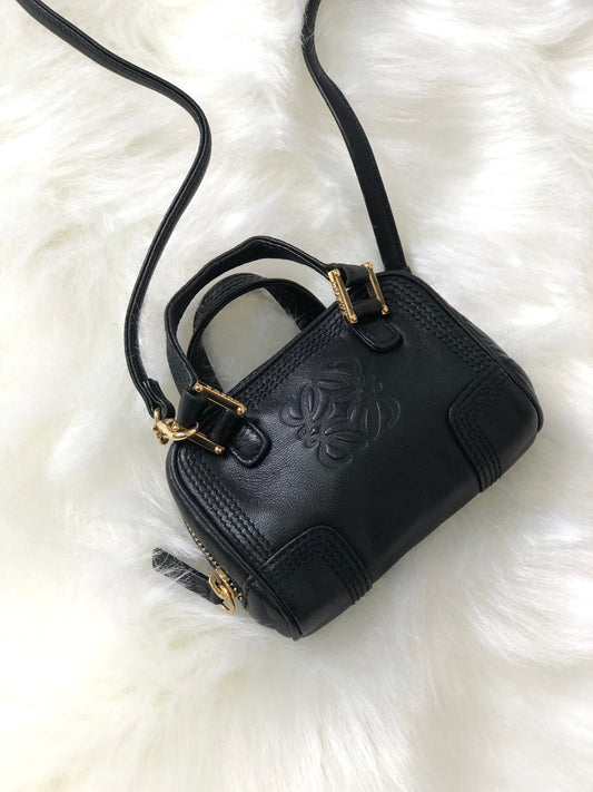 LOEWE Anagram Leather Coin Purse Micro bag Black Vintage 8i5d2v