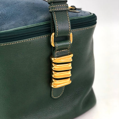 LOEWE Velazquez Square Box Shoulder Bag Vanity Green Blue vintage Old 5rr8tv