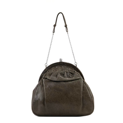 PRADA 皮革鏈條派對包手提包迷你包棕色復古舊款 37czyb