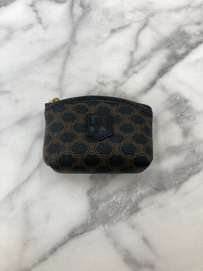 CELINE Macadam Blason 零皮夾黑色復古 bkk5ba 