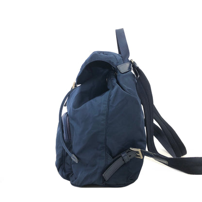 PRADA Triangle Logo Nylon Leather Backpack Navy Vintage 8jeijv