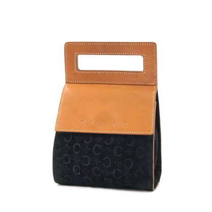 CELINE Macadam Blason Suede Handbag Mini Bag Black Camel vintage Old Celine gk4x2r